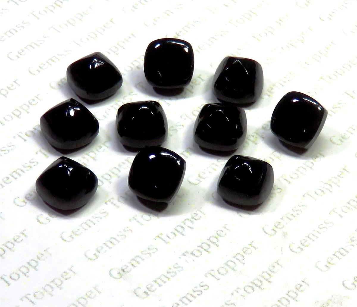 Black Spinel 10x10 mm Sugarloaf Cabochon